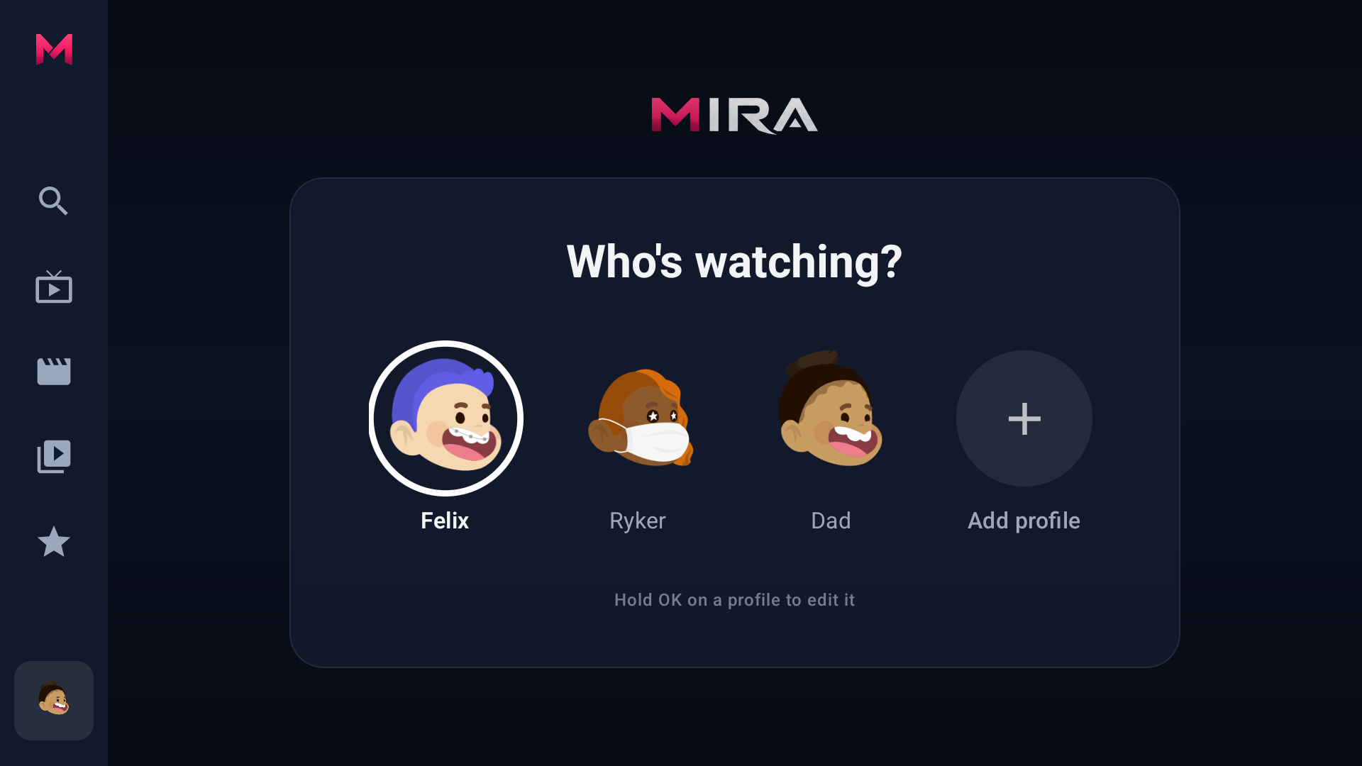Écran Qui regarde ? avec les profils du foyer